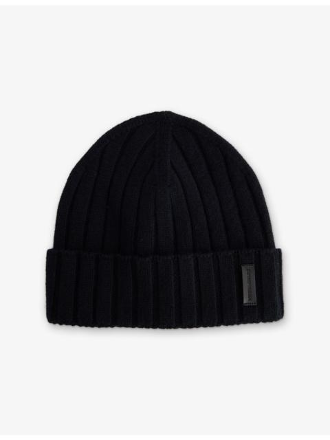 EMPORIO ARMANI Ribbed Wool and Cashmere Beanie Hat