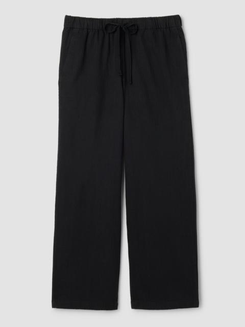 EILEEN FISHER Slubby Organic Cotton Linen Full-Length Straight Pant