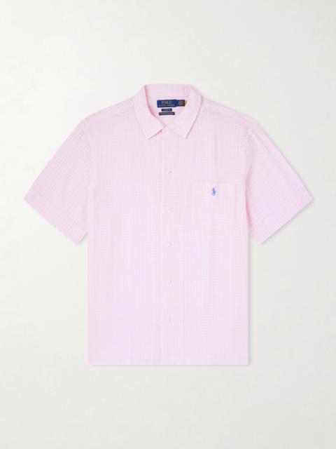 Polo Ralph Lauren Logo-Embroidered Checked Linen and Cotton-Blend Shirt