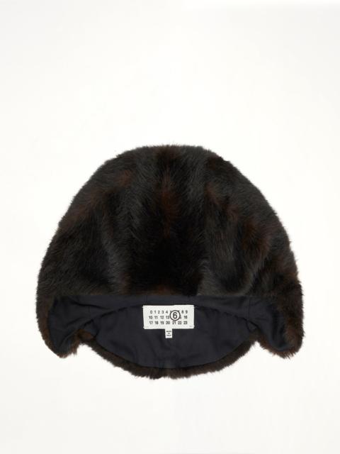 MM6 Maison Margiela Brown Vegan Fur Cap