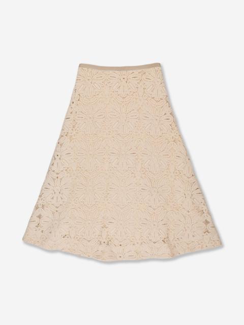 SLOWEAR Wide fit skirt in macramé lace