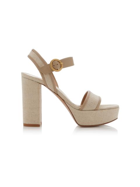 Gianvito Rossi Milos Canvas Platform Sandals neutral