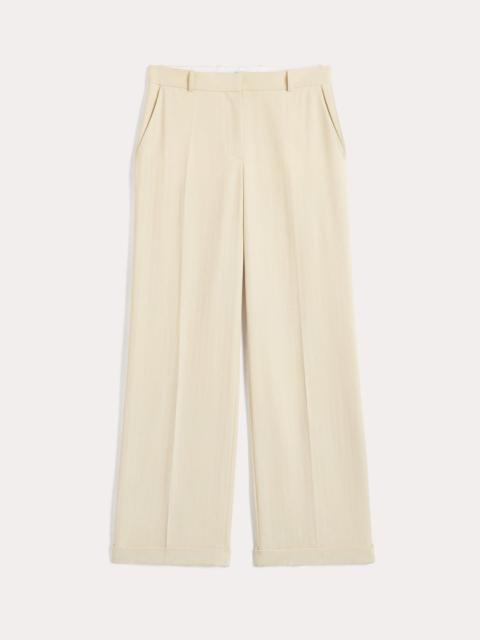 Tailored herringbone suit trouser bleached sand