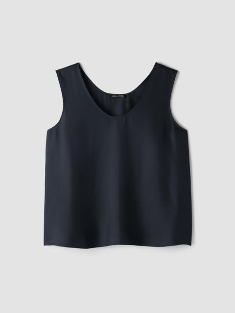 EILEEN FISHER Silk Twill Curved V-Neck Tank