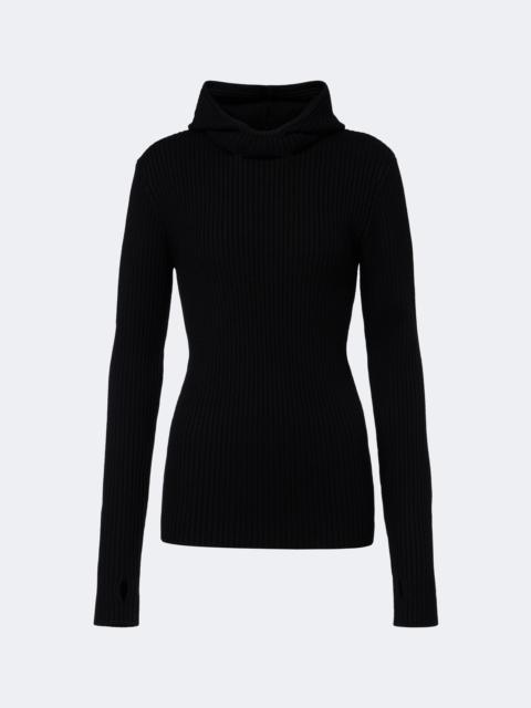 The Frankie Shop Larice ribbed-knit hooded wool sweater
