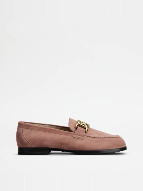 Tod's KATE LOAFERS IN SUEDE - PINK