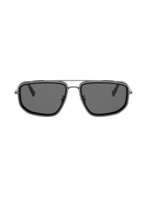 BVLGARI Women's B. Zero1 57MM Rectangular Sunglasses - Shiny Dark Ruthenium Smoke