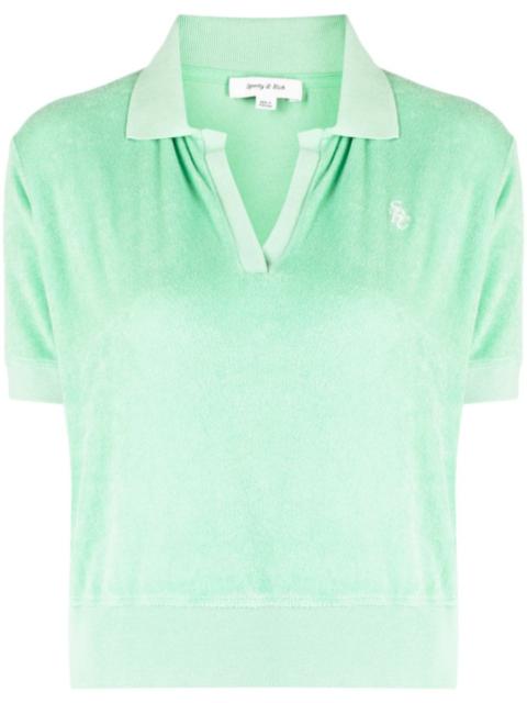 Sporty & Rich logo-embroidered polo top