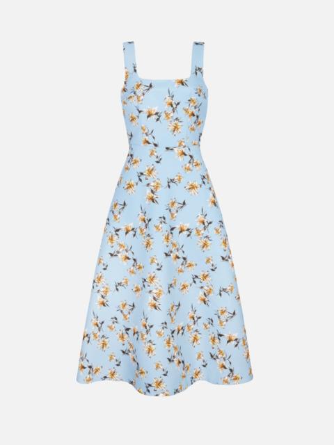 EMILIA WICKSTEAD Shiloh Dress In Blue Summer Lillies Taffeta Faille
