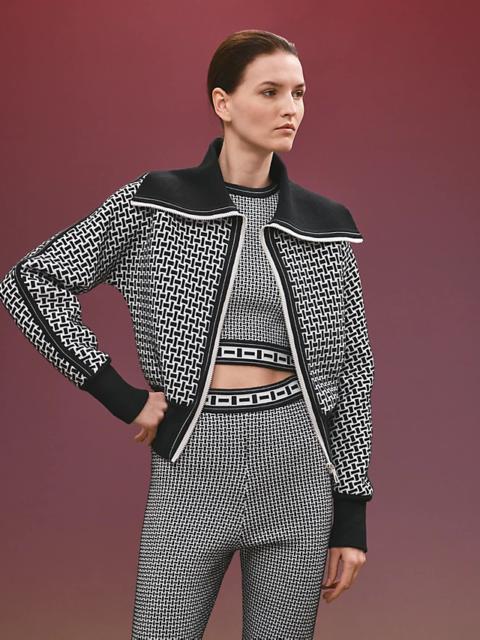 Hermès "Mosaique" knitted zip jacket