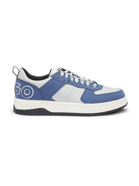 HUGO MIXED-MATERIAL TRAINERS WITH TWO SETS OF LACES