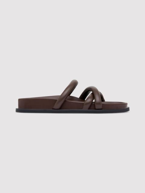 ST. AGNI Soft Cross Strap Slide - Chocolate