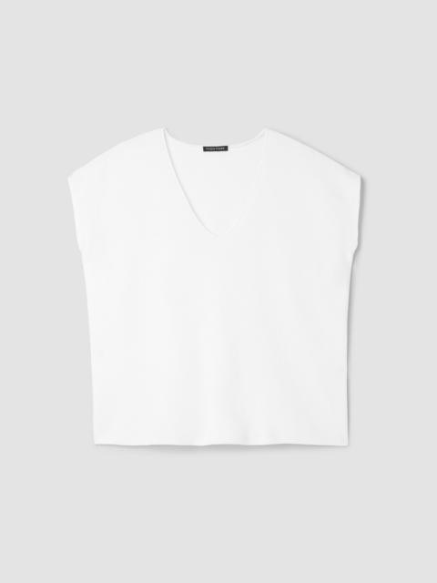 EILEEN FISHER Organic Linen Cotton V-Neck Top