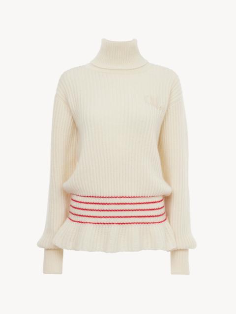 Chloé OVERSIZED LOGO TURTLENECK SWEATER IN A WOOL & MOHAIR KNIT