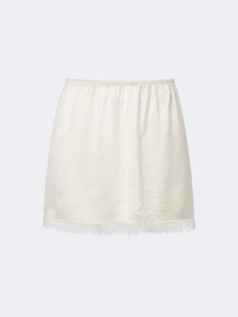 LESET Barb lace-trimmed satin miniskirt