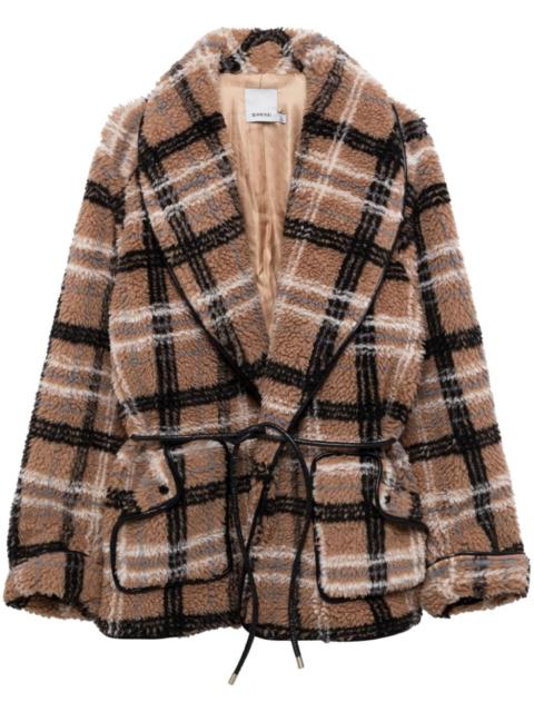 SIMKHAI Kimia belted-waist shearling jacket