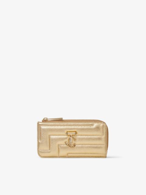 JIMMY CHOO Lise-z
Gold Quilted Metallic Nappa Leather Card Holder with JC Emblem