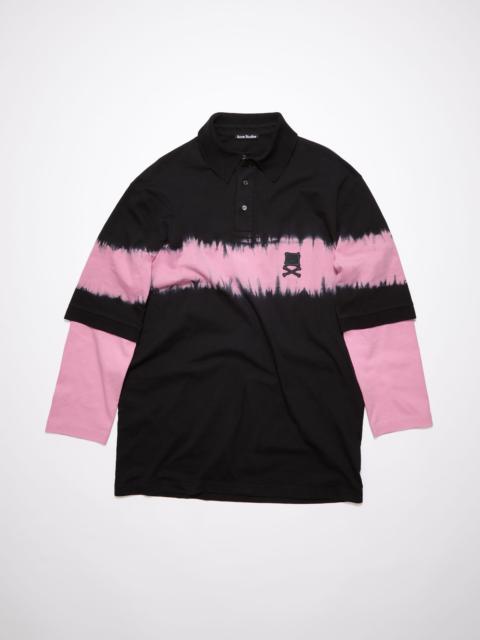 Acne Studios Tie-dye stripe polo t-shirt - Black