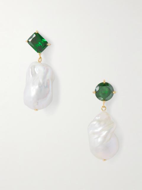 Completedworks Blink Recycled Gold Vermeil, Cubic Zirconia And Pearl Earrings