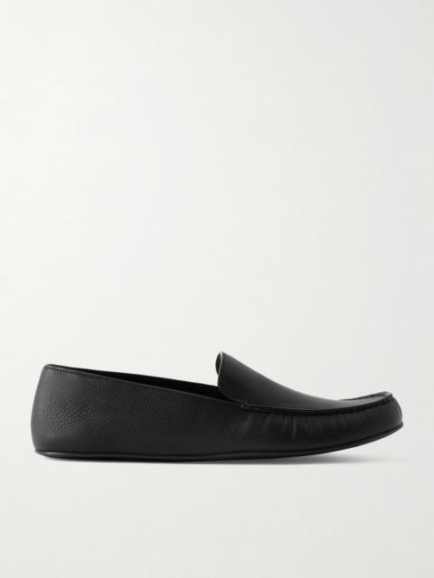 The Row Leo Textured-leather Loafers