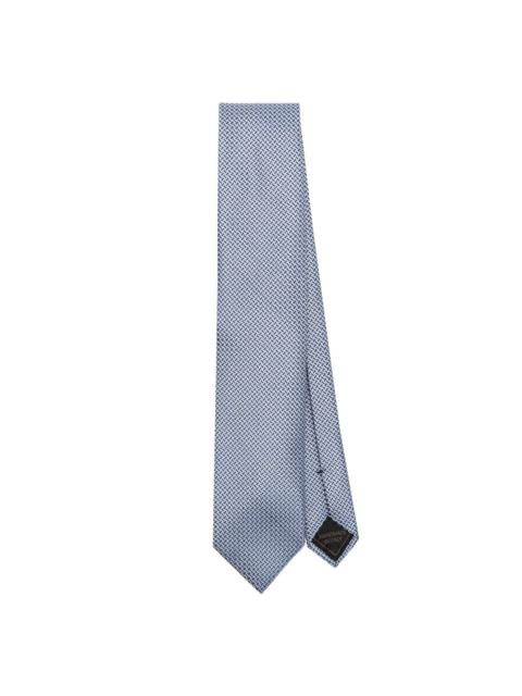 Brioni geometric-jacquard silk tie