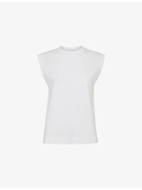 WHISTLES Edie Round-Neck Sleeveless Cotton Vest