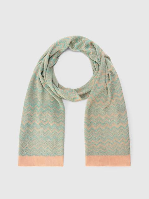 Missoni Zigzag viscose-blend scarf with ribbed edge