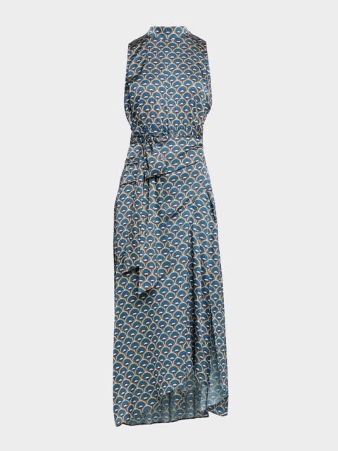 MISA Dandelion Ophira Asymmetric Midi Dress