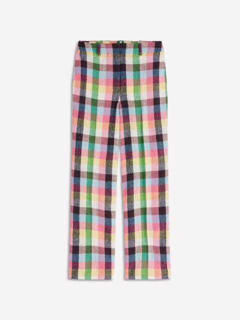 BODEN Canonbury Linen Pants-Soft Yellow, Pink Multigingham