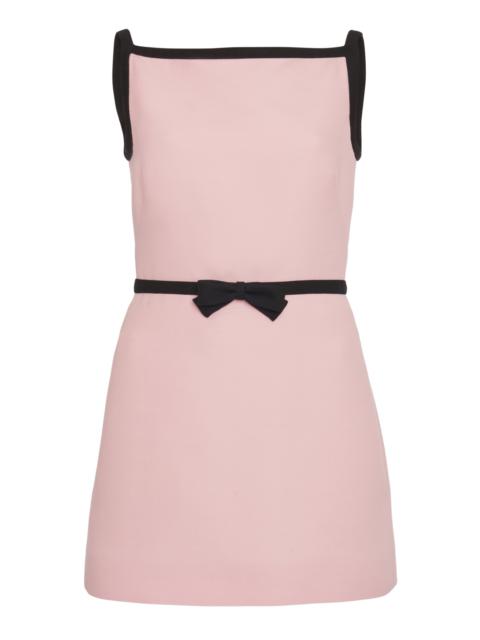 Bow-Detailed Wool-Blend Mini Dress pink
