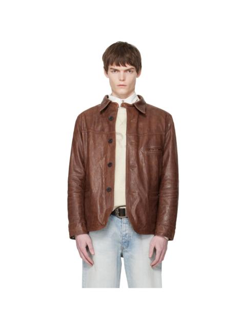RRL by Ralph Lauren Brown Car Leather Jacket