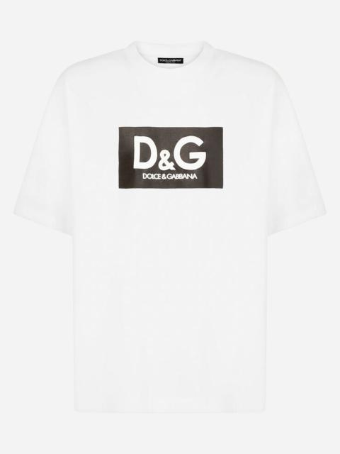 Cotton T-shirt with D&G print