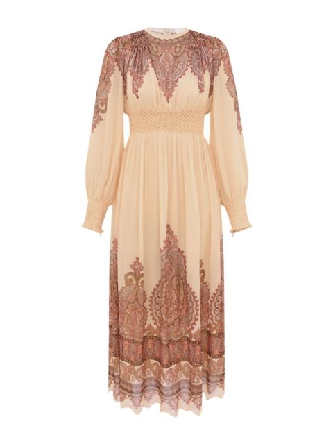 Zimmermann ASCENT SMOCKED MIDI DRESS