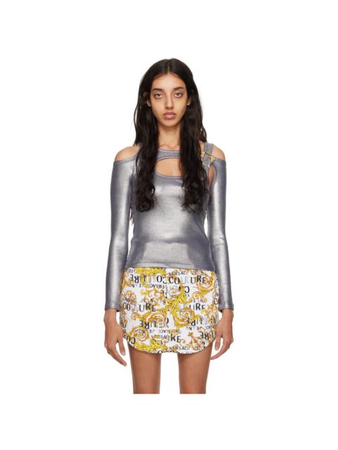 VERSACE JEANS COUTURE Silver Buckle Long Sleeve T-Shirt