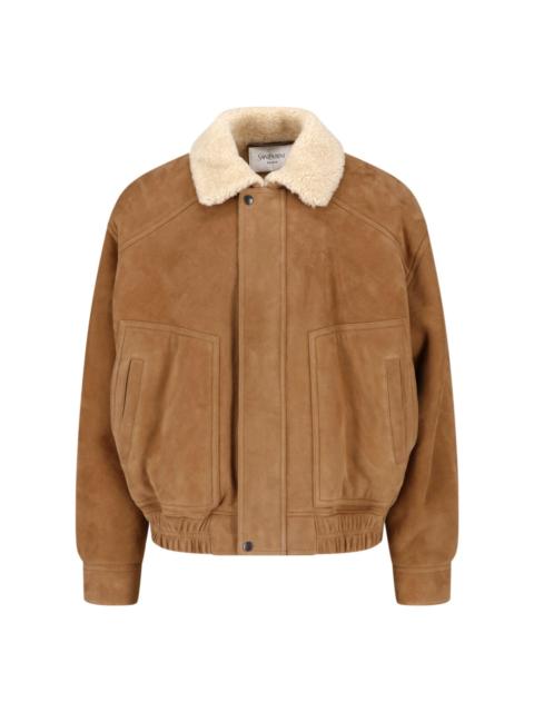 SAINT LAURENT SHEARLING AND SUEDE JACKET