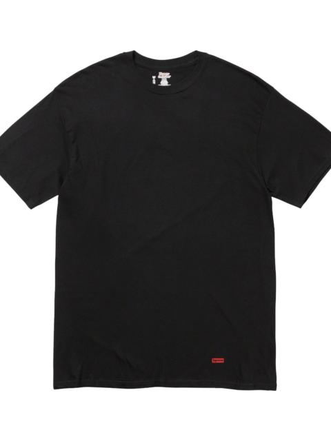 Supreme Hanes Tagless Tees (3 Pack) "Black" SU25423