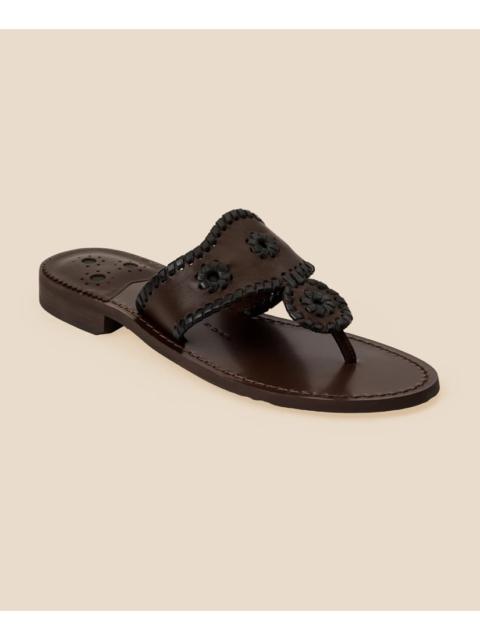 Brooks Brothers Jack Rogers Jacks Leather Flat Sandal
