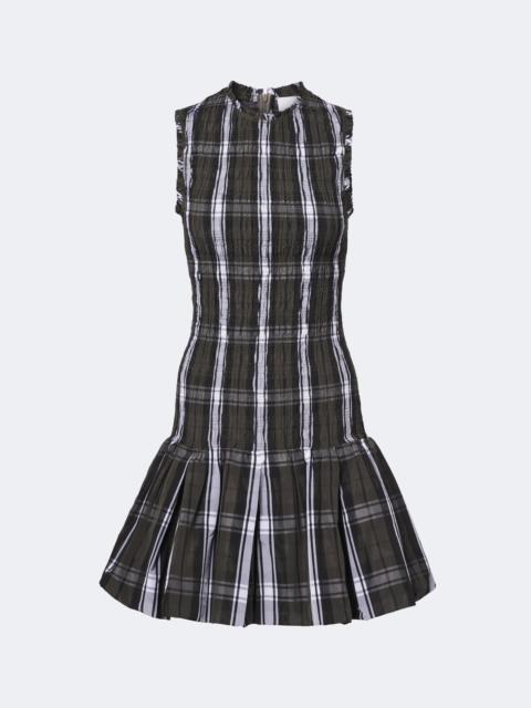 PATOU Checked shirred minidress