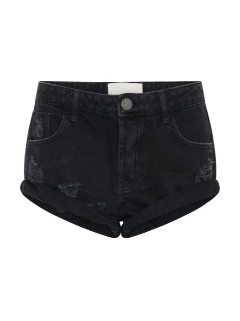 ONE TEASPOON Bandits Low Waist Denim Shorts - Double Black