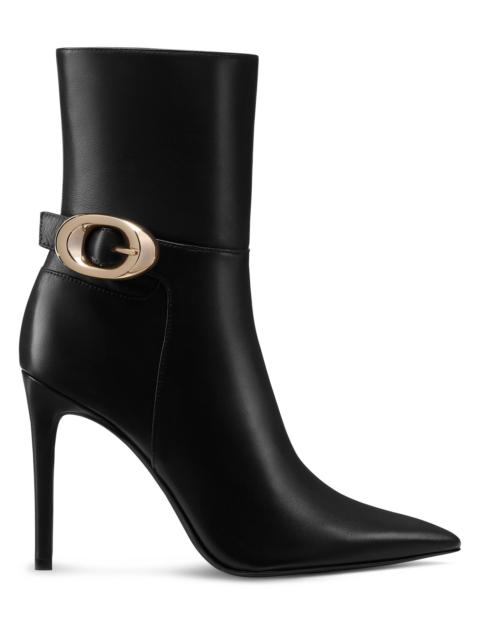 Stuart Weitzman Women's Stuart Power 100MM Buckle-Detail Leather Booties - Black