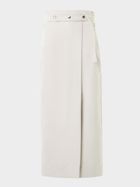 AKRIS Cotton-Linen Wrap Skirt
