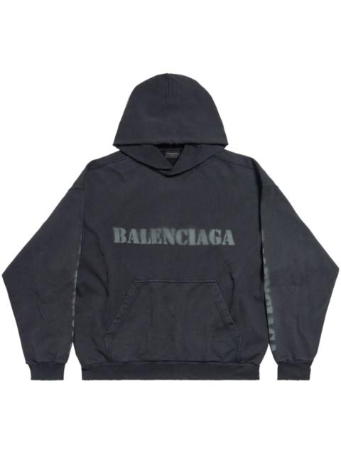 BALENCIAGA logo-print cotton hoodie
