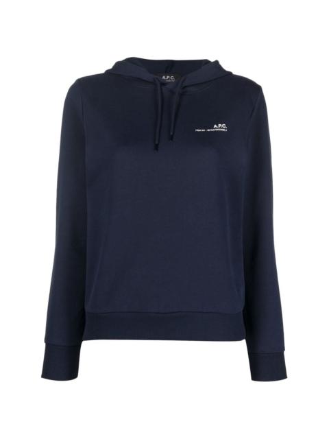 logo-print cotton hoodie