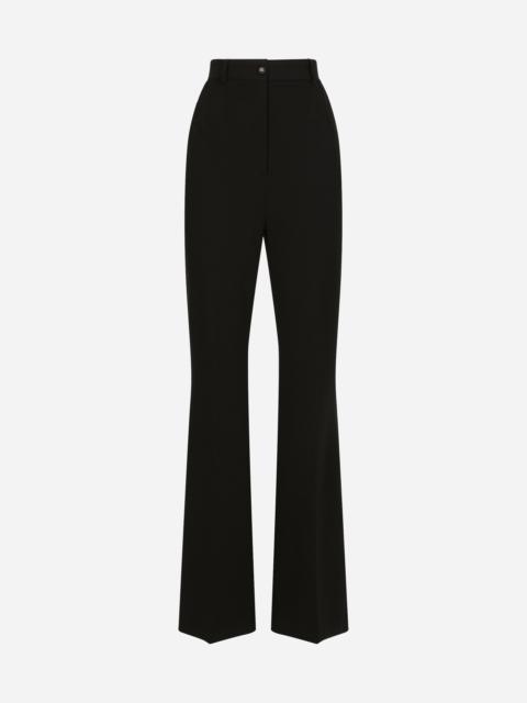 Flared jersey Milano rib pants