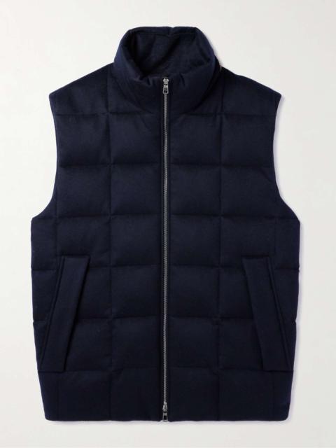 Loro Piana Tuul Suede-Trimmed Quilted Storm System® Cashmere Down Gilet