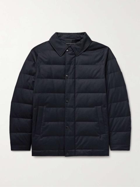 Yves Salomon Quilted Green Storm System® Wool and Silk-Blend Twill Down Jacket