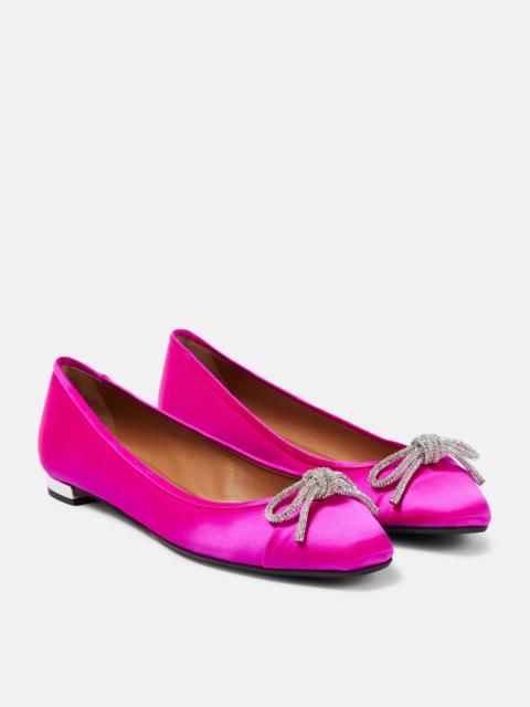 AQUAZZURA Parisina embellished satin ballet flats