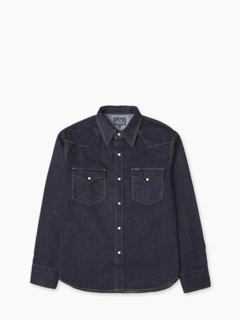 Studio D'Artisan STUDIO D'ARTISAN D5571 SELVEDGE DENIM WESTERN SHIRT ONE WASH INDIGO