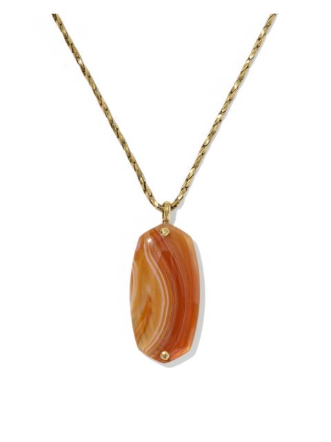 KENDRA SCOTT Danielle Riveted Vintage Gold Long Pendant Necklace