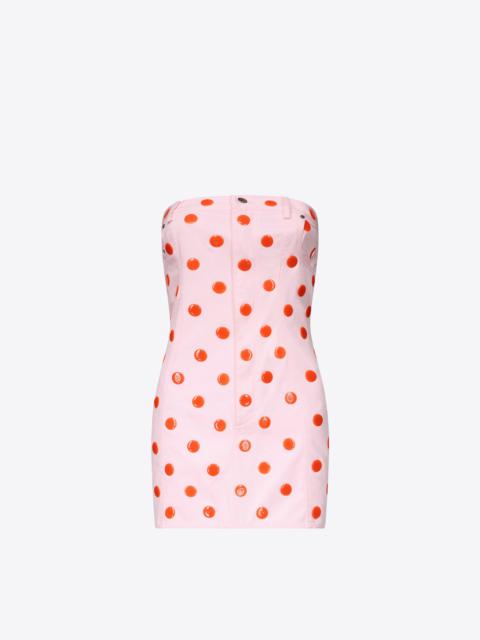 AREA POLKA DOT STRAPLESS MINI DRESS